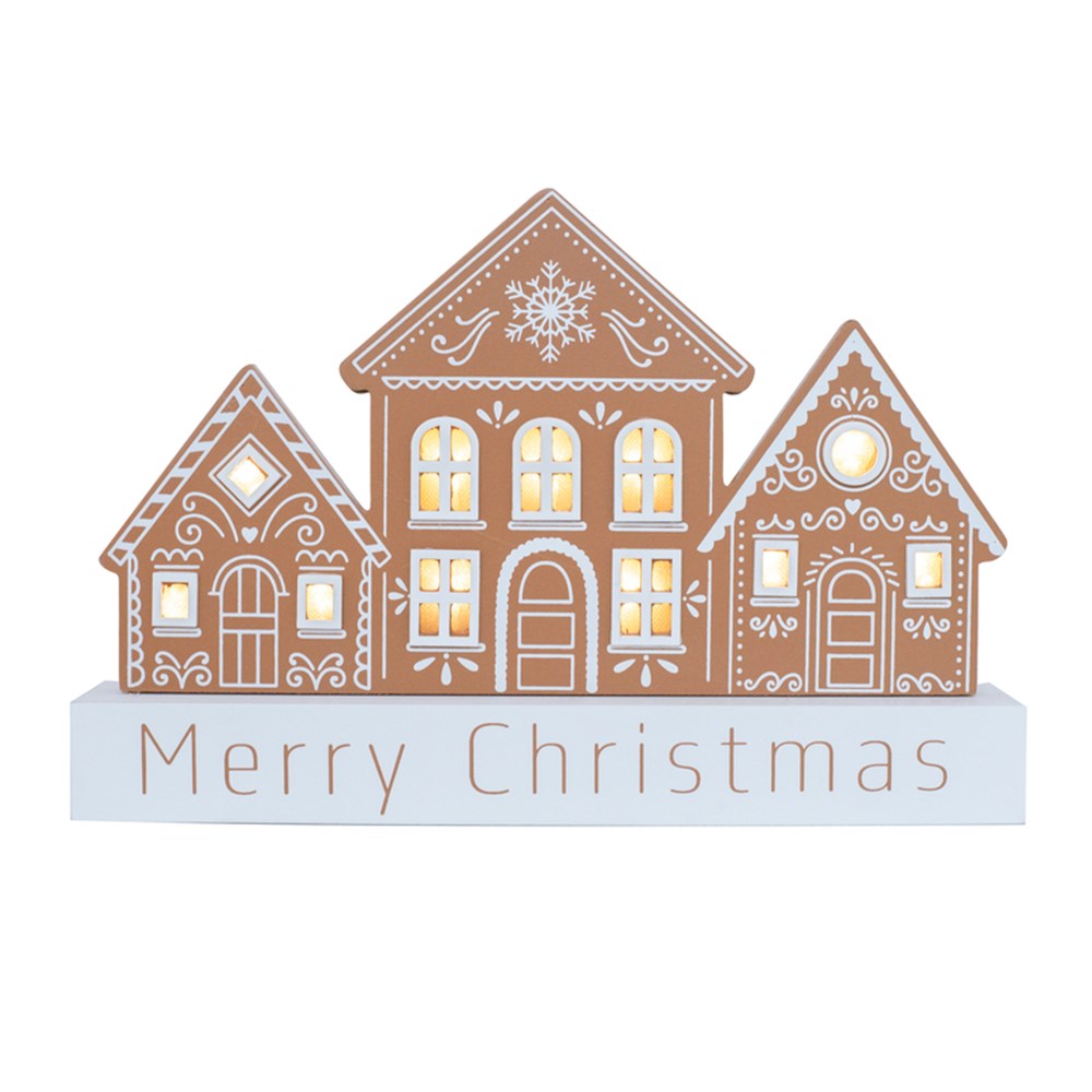30x20x3cm Merry Christmas Gingerbread House Light Up