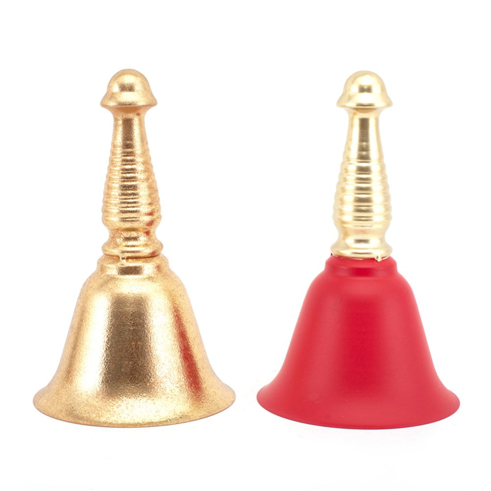2A 12.5X20cm Gold & Red Metal Hand Bell