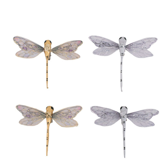 2A 2Pk 9x11cm Dragonfly Silver & Champagne