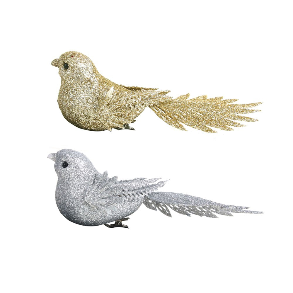 2A 16cm Silver & Champagne Bird