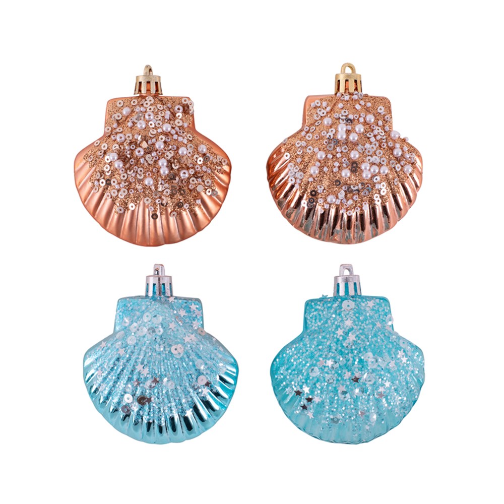 4A 8cm Seashell Tree Deco Blue & Rose