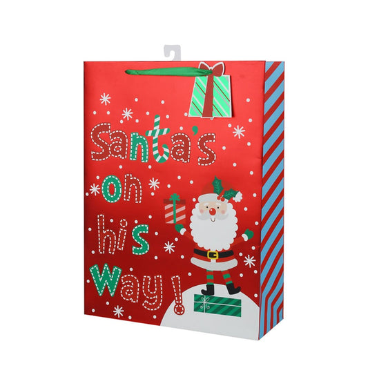 XL Santas On His Way 30x42x12cm