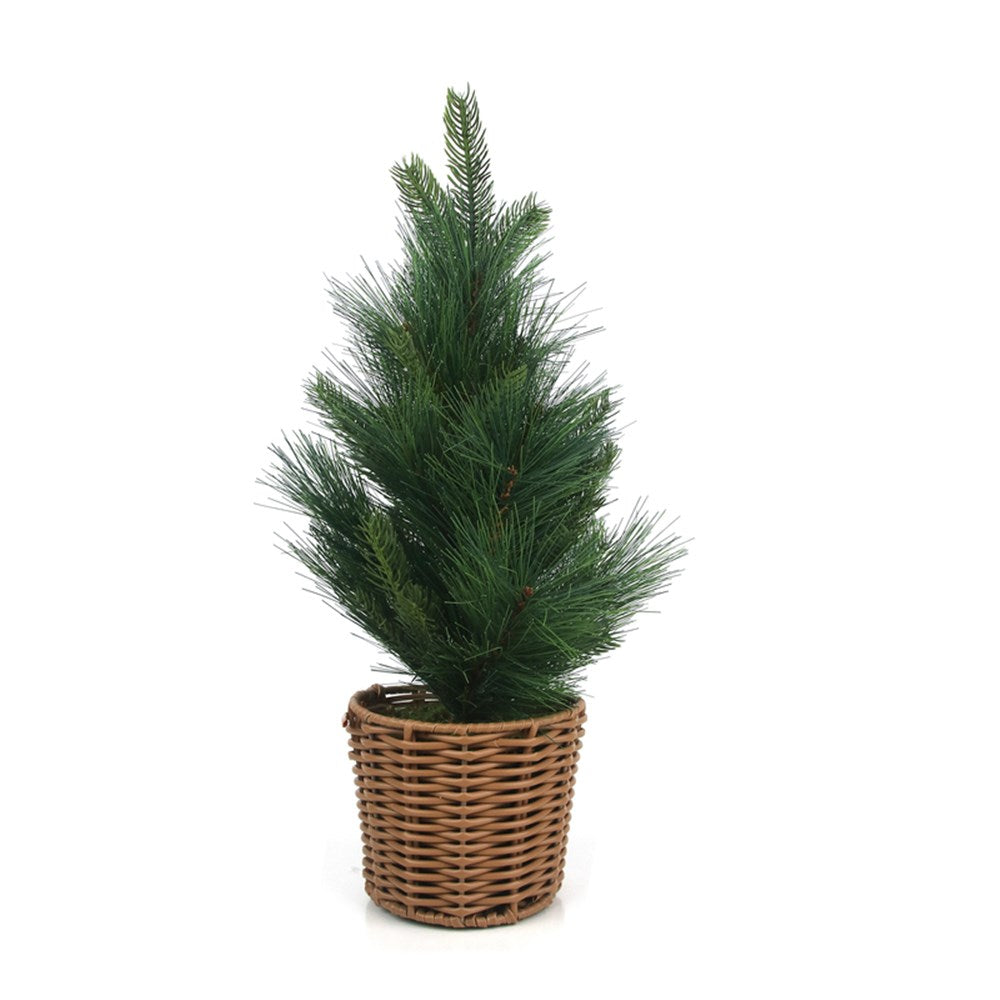 55cm Pine Fir Christmas Tree W/Rattan Pot