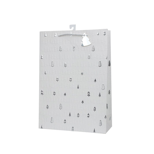 XL Silver Tree Gift Bag 30x42x12cm