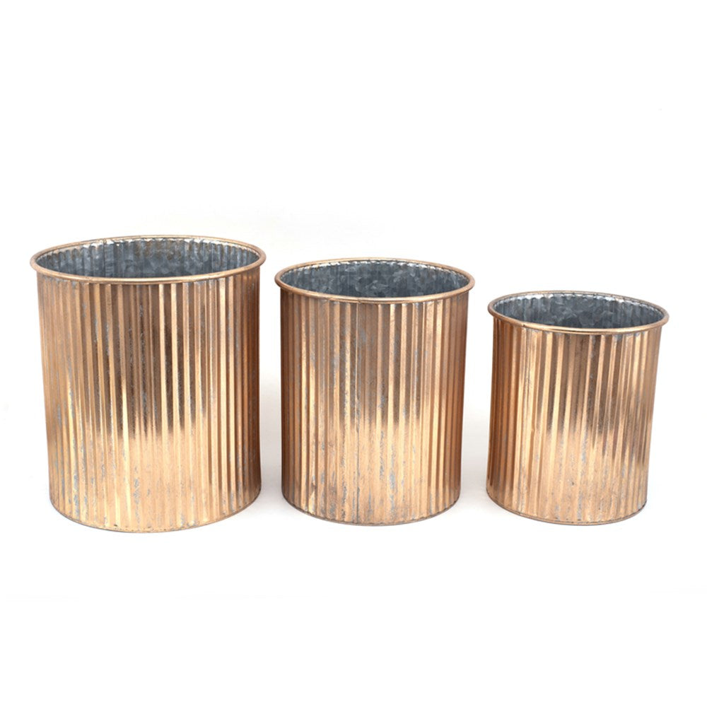 Antique Gold Metal Planter L33X35cm