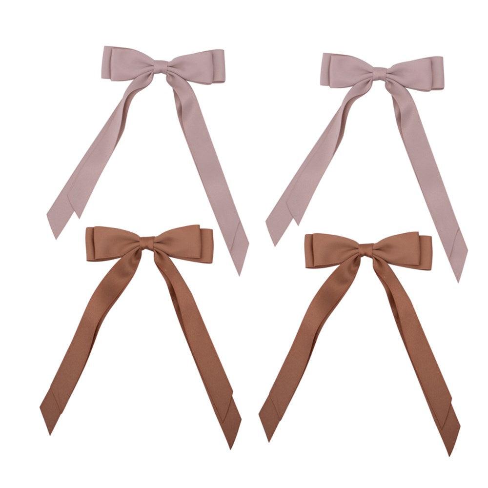 2A 2Pk 15x25cm Taupe Satin Ribbon Bows
