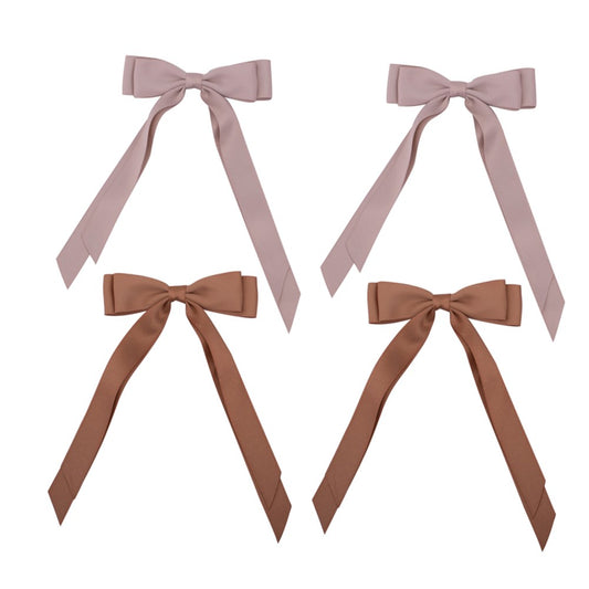 2A 2Pk 15x25cm Taupe Satin Ribbon Bows