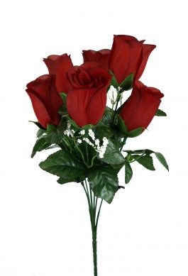 Valentine Rose Bunch 42cm Red