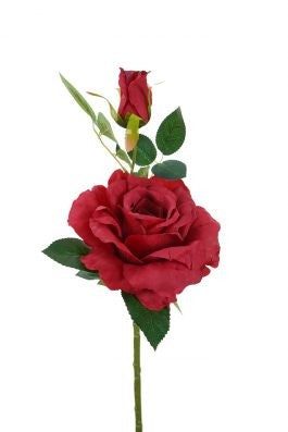 Rose Stem W/bud 46cm Red