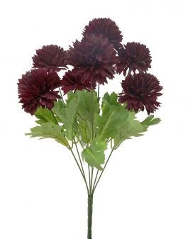 Pompom Bush 46cm Burgandy