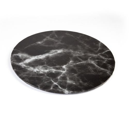 Mondo Cake Board Round Black Marble 12in/30cm