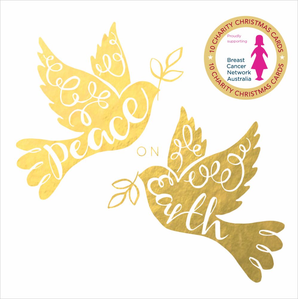 Christmas Card 10pk Wallet - Breast Cancer Network Australia  Peace Doves