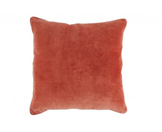 Makenna Velvet Cushion With Piping Golden Brown