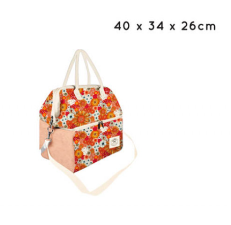 Premium Insulated Picnic Cooler Bag Retro Summer 40x34x26cm