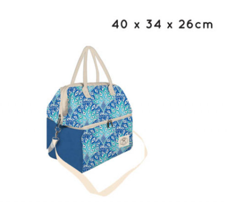 Premium Insulated Picnic Cooler Bag Peacock Paradise 40x34x26cm