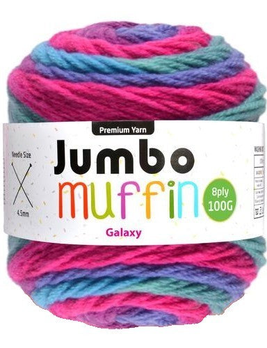 Jumbo Muffin Yarn 8ply 200g Galaxy