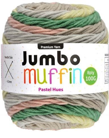 Jumbo Muffin Yarn 8ply 200g Pastel Hues