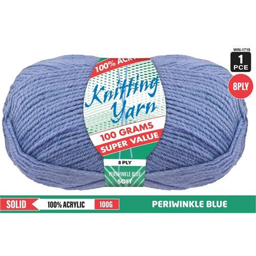 Knitting Yarn 8ply 100g Soft Blue