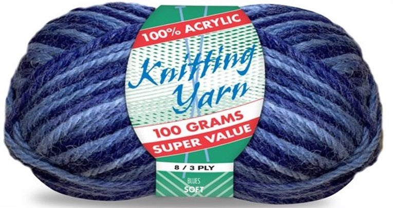 Knitting Yarn 8ply 100g Blues