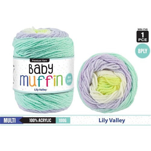 Baby Muffin Yarn 8ply 100g Lily Valley