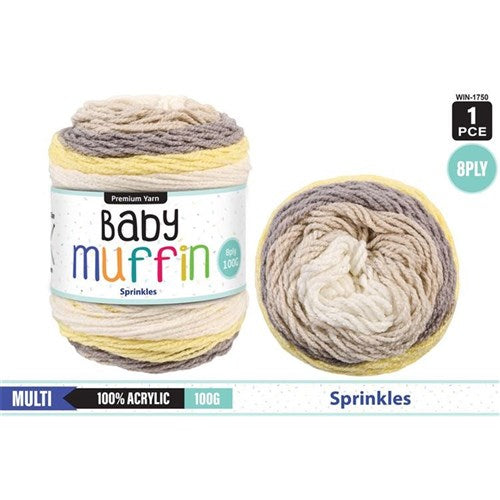 Baby Muffin Yarn 8ply 100g Sprinkles