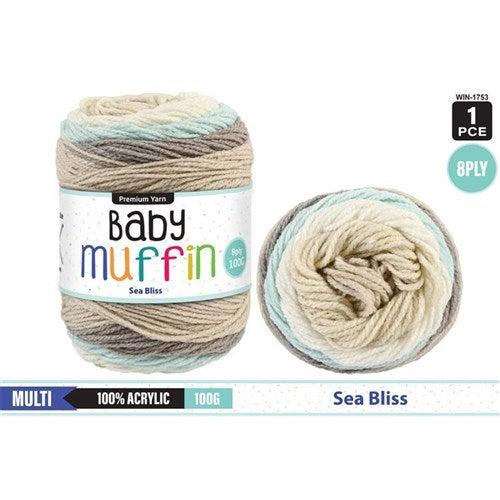 Baby Muffin Yarn 8ply 100g Sea Bliss