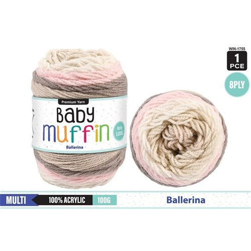 Baby Muffin Yarn 8ply 100g Ballerina