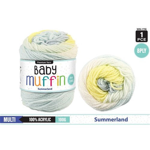Baby Muffin Yarn 8ply 100g Summerland