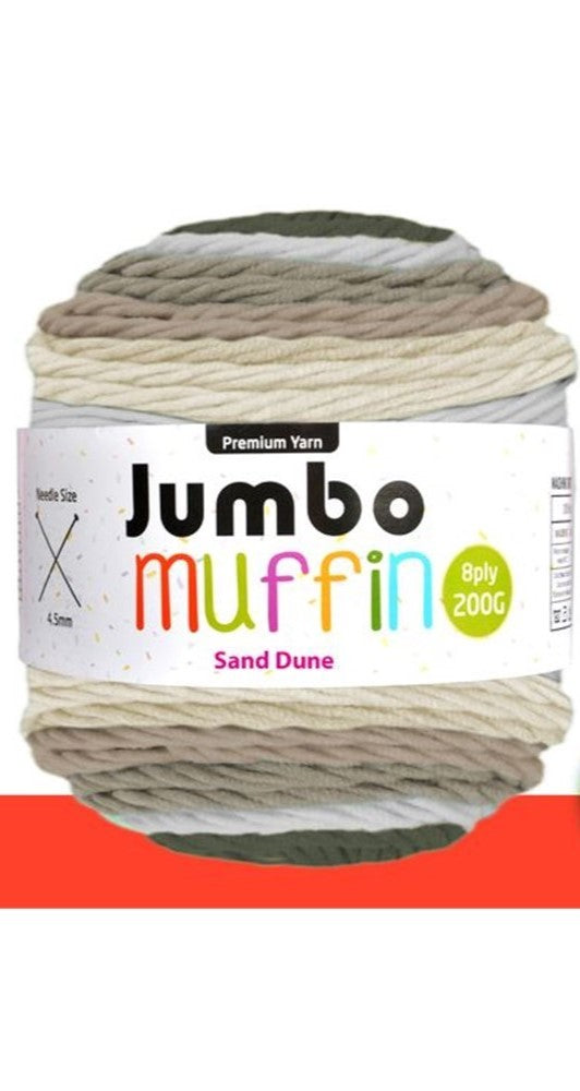 JUMBO MUFFIN YARN- SAND DUNE 8PLY 200G