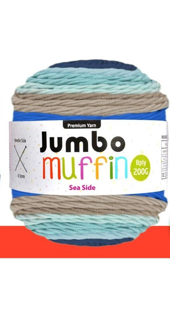 Jumbo Muffin Yarn 8ply 200g Seaside