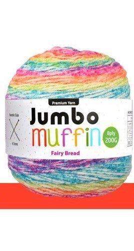 Jumbo Muffin Yarn 8ply 200g Fairy Bread