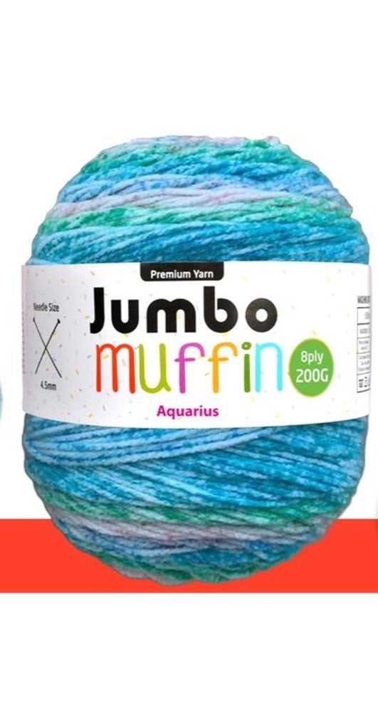 Jumbo Muffin Yarn 8ply 200g Aquarius