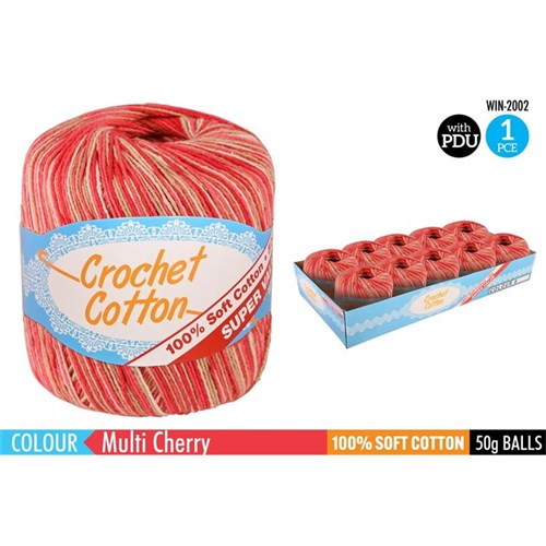 1pce Crochet Cotton-50g-multi Cherry
