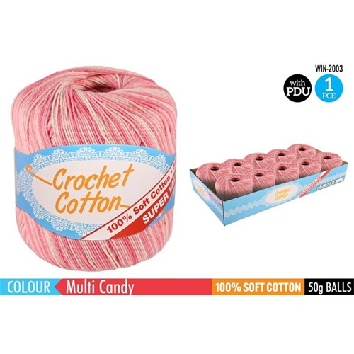 1pce Crochet Cotton-50g-multi Candy
