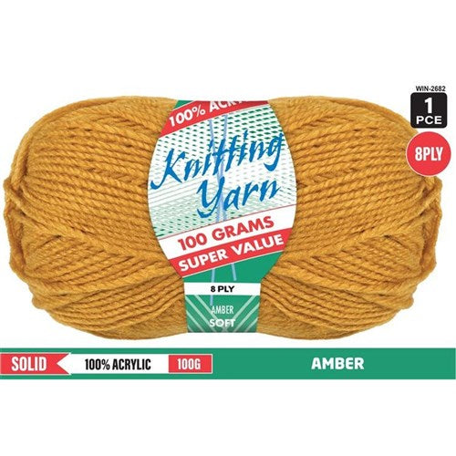 1pce Acrylic Yarn AMBER 8ply 100G
