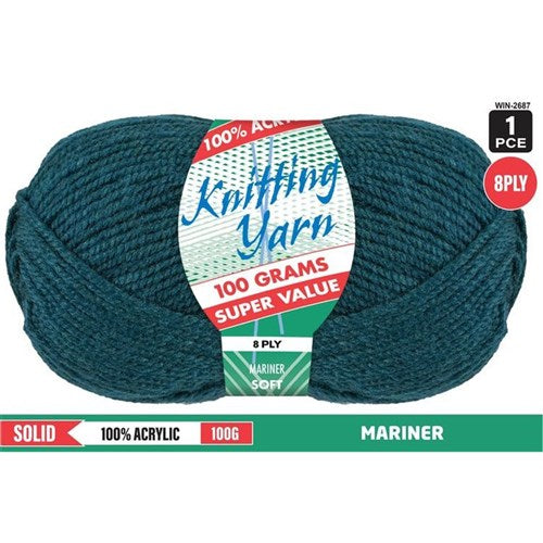 1pce Acrylic Yarn MARINER 8ply 100G
