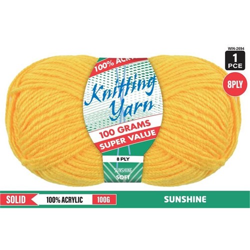 1pce Acrylic Yarn SUNSHINE 8ply 100G