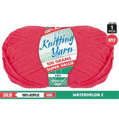 1pce Acrylic Yarn WATERMELON2 8ply 100G