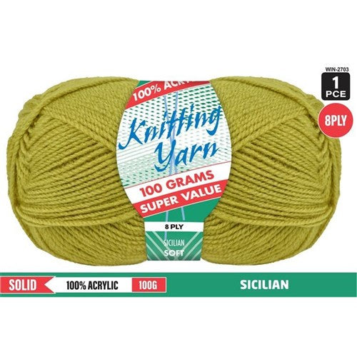1pce Acrylic Yarn SICILIAN 8ply 100G