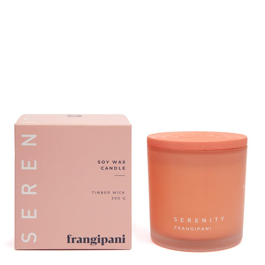 Coloured Core Timber Wick 300g Candle - Frangipani