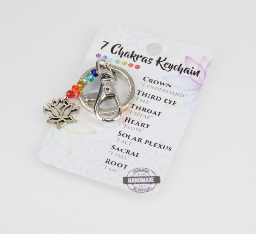 36pcs Chakra Lotus Charm Key Ring With Display