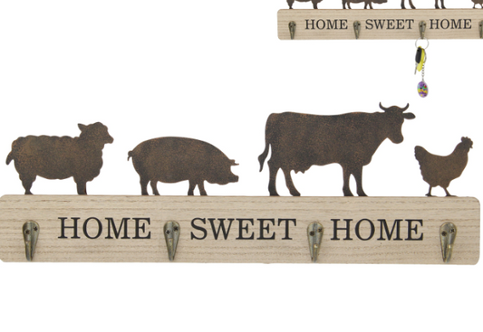 40cm Home Sweet Home Farmyard Key Rack