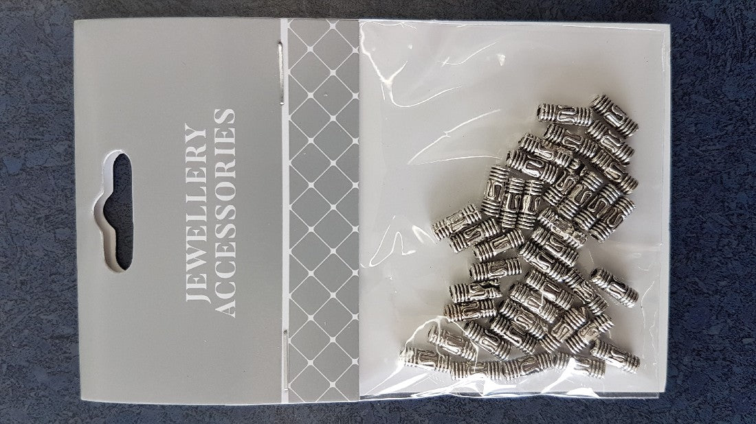 Spacer 7mm Tube 40pcs Silver