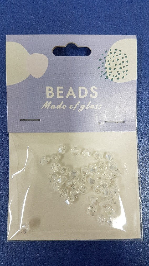 Glass Bicone 4mm Crystal Ab 40pcs